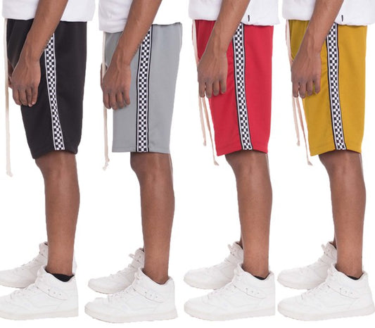 Mens Checkered Stripe Shorts