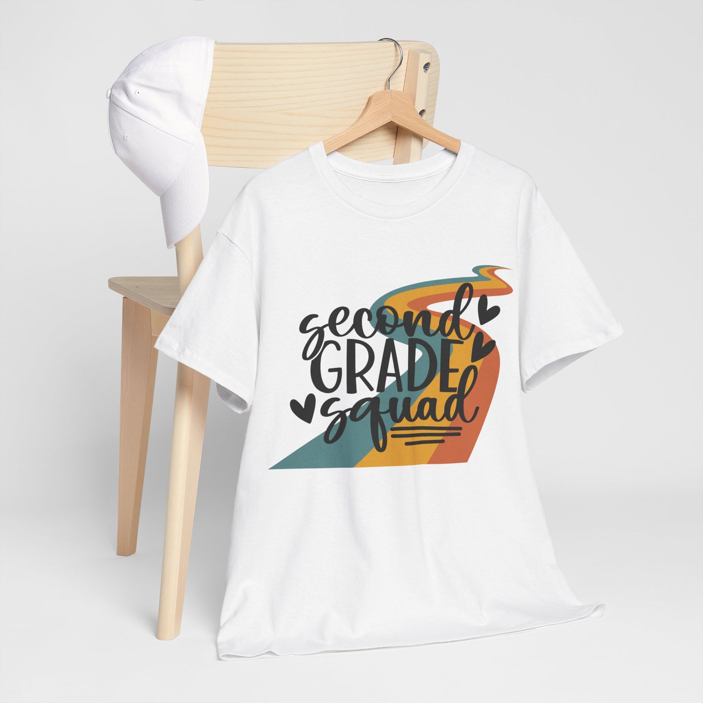 Boho Retro Second Grade Squad Classroom Team Shirt