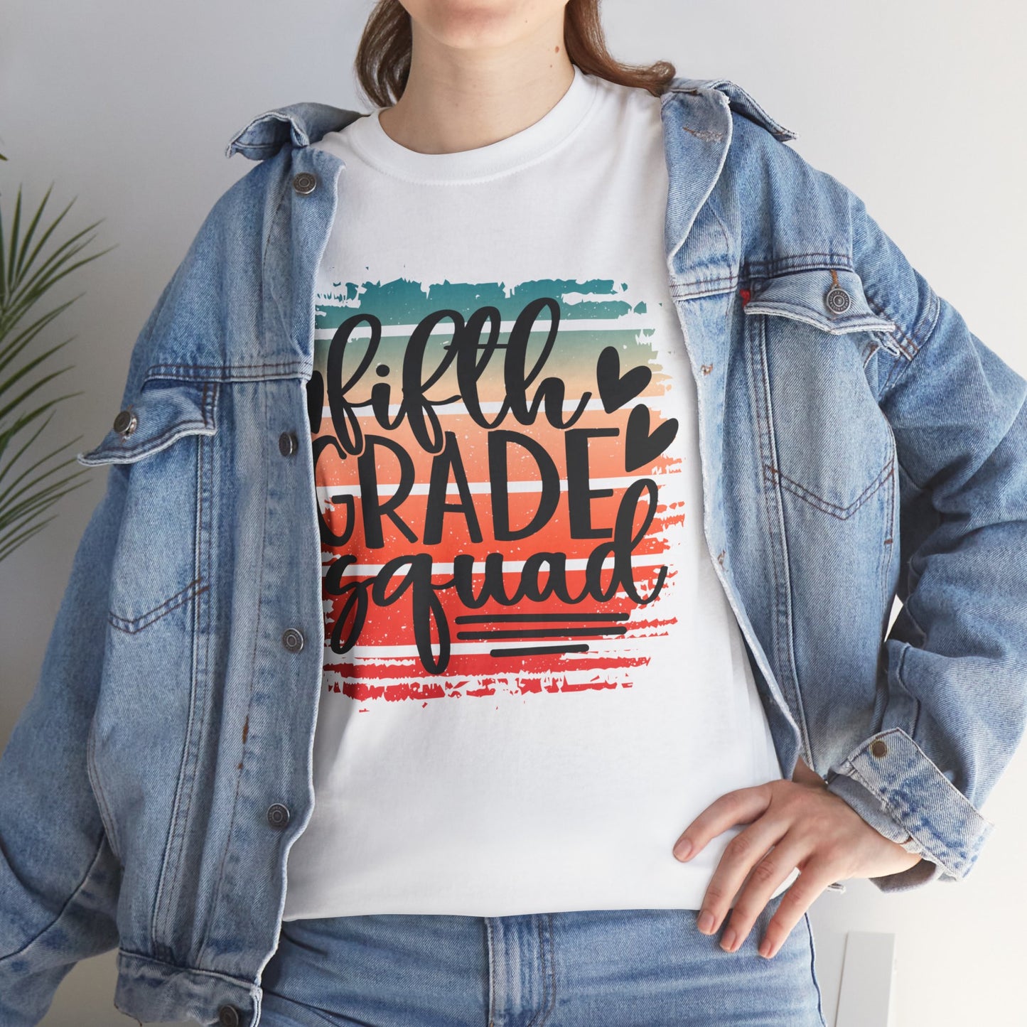 Retro Boho Fifth Grade Squad Class Team TShirt