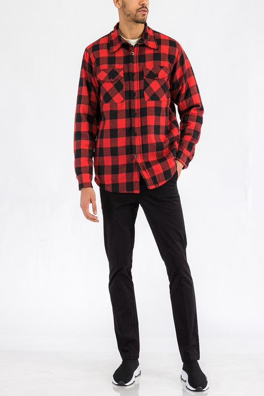 Mens Quilted Padded Flannel