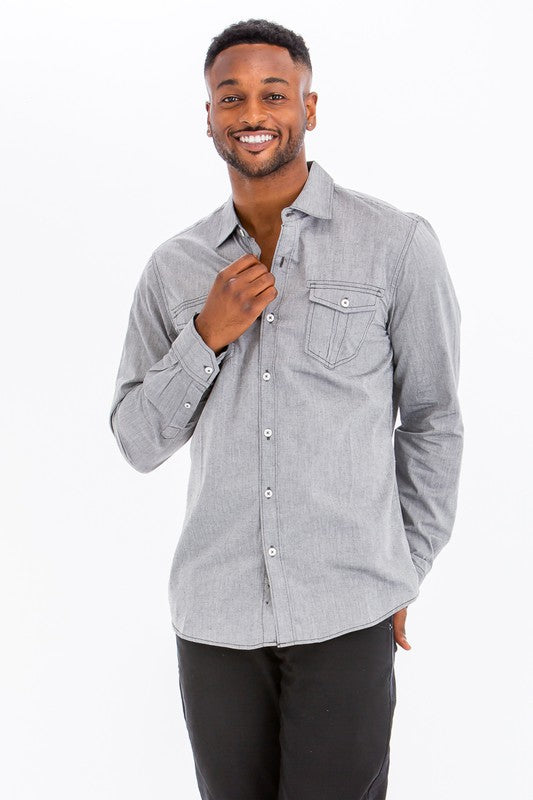 Retro Men's Casual Long Sleeve Shirts