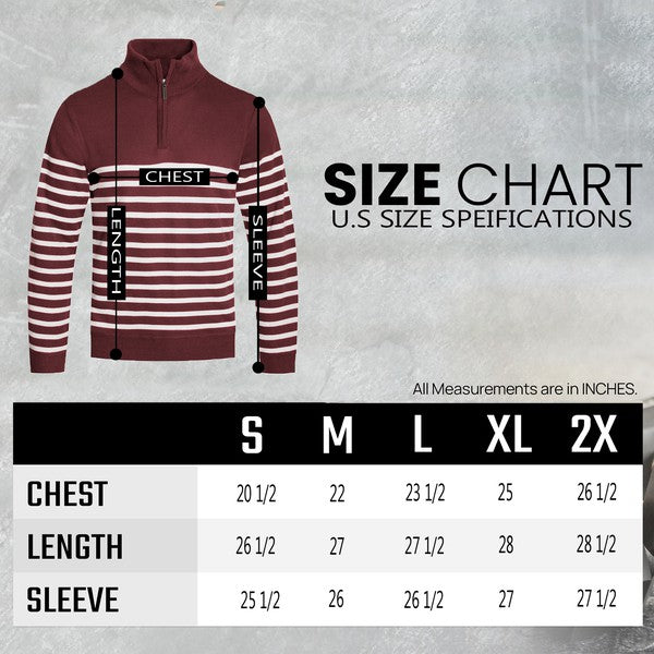 Retro Style Men's Quarter Zipper Pullover Sweater