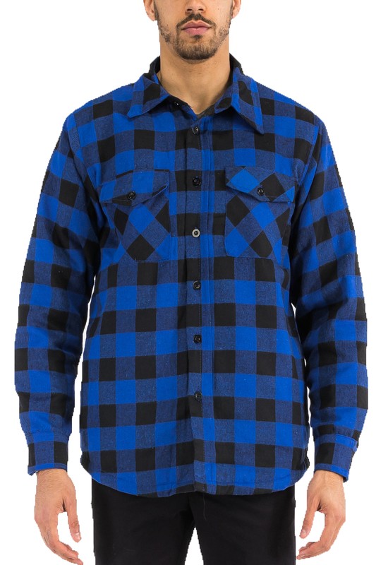 Mens Quilted Padded Flannel